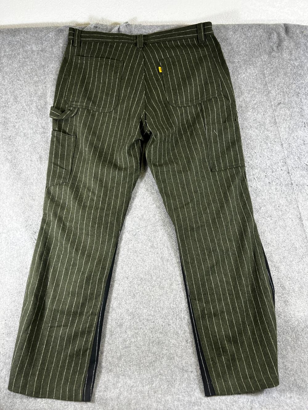 Gallery Dept Carpenter Pants Mens Size 36 Green Pinstripe Flare Leg Utility USA